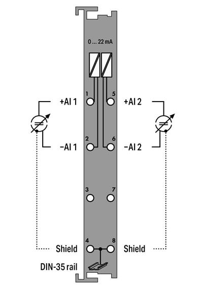 WAGO 750-492/040-001   2 Kanallı Analog Giriş 4 - 20 mA Diferansiyel Giriş NAMUR NE 43 Aşırı
