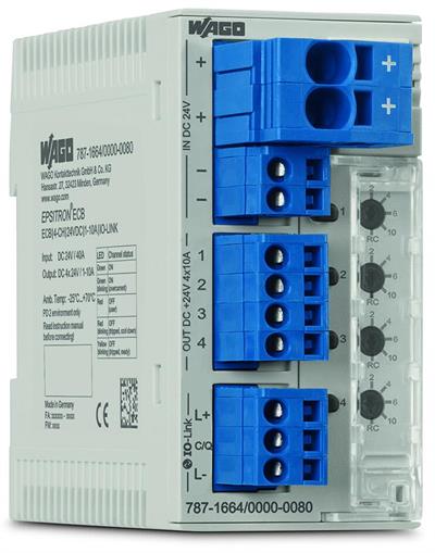 WAGO 787-1664/000-080 Elektronik Devre Kesici 4 Kanallı 24VDC Giriş Gerilimi Ayarlanabilir 1 - 10A IO-Link