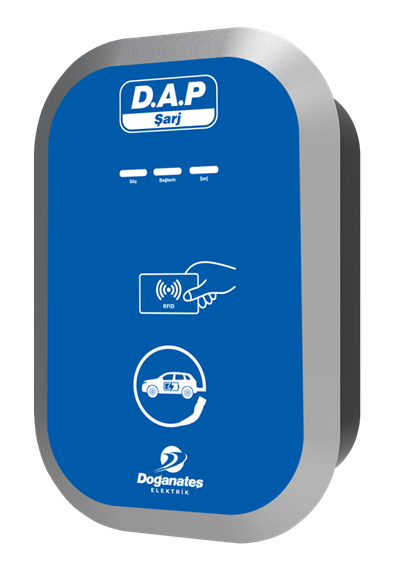 DAP Şarj Ac 22 Kw Elektrikli Araç Şarj Cihazı 5m Kablolu 3 Faz