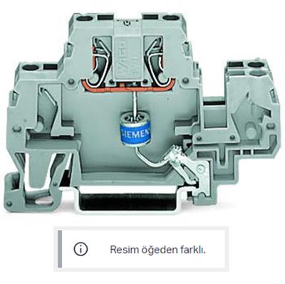 WAGO 870-523/281-580  Bileşen Klemensi İki Katlı Gaz Dolgulu Parafudrlu DIN-ray 35x15 ve 35x7.5 İçin 2.5mm² CAGE CLAMP® 2.50mm² Gri