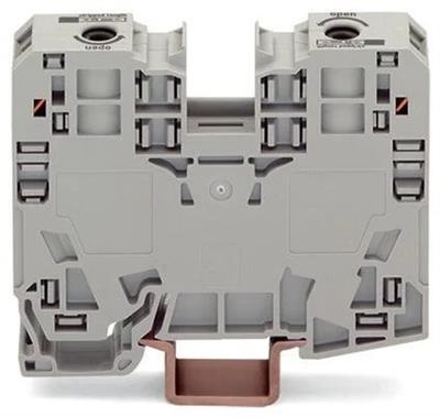 WAGO 285-135   2 İletkenli Geçiş Klemensi 35mm² Yanal Etiket Yuvaları Sadece DIN 35x15 Ray İçin POWER CAGE CLAMP® 35.00mm² Gri