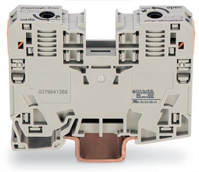 WAGO 285-935  2 İletkenli Geçiş Klemensi 35 Mm² Ex E Iı Uygulamaları İçin Uygun Sadece Dın 35 X 15 Ray İçin Açık Gri