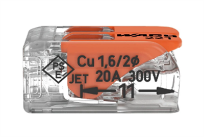 COMPACT Birleştirme Konnektörü; tüm iletken tipleri için; maks. 4 mm²; 2 iletkenli; kollarla; saydam gövde; Ortam sıcaklığı: maks. 85 °C (T85); 4,00 mm²; şeffaf