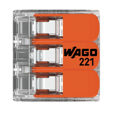 WAGO 221-413 3x4mm2 tırnaklı buat ve çok amaçlı klemens