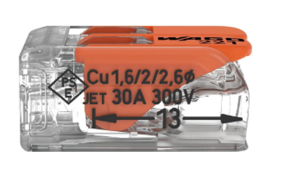 WAGO 221-612 2x6mm2 tırnaklı buat ve çok amaçlı klemens