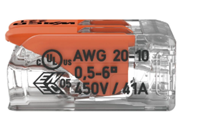 WAGO 221-612 2x6mm2 tırnaklı buat ve çok amaçlı klemens