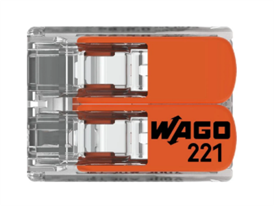 WAGO 221-612 2x6mm2 tırnaklı buat ve çok amaçlı klemens