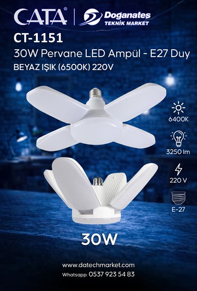 CT-1151 30W 6400K PERVANE AMPUL (BEYAZ IŞIK)