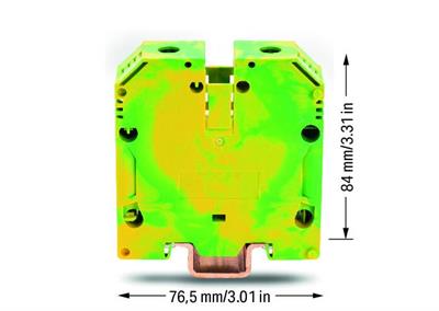 WAGO 883-7007  2 İletkenli Topraklı Klemens 70 Mm² Vidalı Kıskaç Bağlantı Yeşil-Sarı