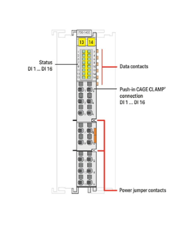 Wago 750-1405 16 kanallı dijital giriş; 24 VDC; 3 ms