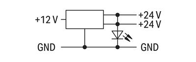 WAGO 859-804  DC/DC Konvertör 12VDC Giriş Gerilimi 24VDC Çıkış Gerilimi 0.25A Çıkış Akımı 2.50mm² Gri