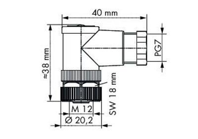 WAGO 756-9215/040-000 4 Kutuplu, M12 Fiş, Dik Açılı Dişi Konnektör, Yay Bağlantılı, Tak Çıkar 