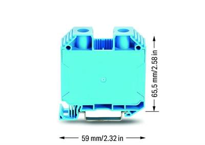 WAGO 883-3504  2 İletkenli Geçiş Klemensi 35 Mm² Vidalı Bağlantı Mavi