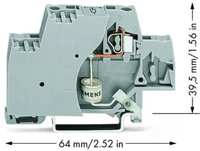 WAGO 280-503/281-579  Bileşen Klemensi İki Katlı Sonlandırma Plakalı Gaz Dolgulu Parafudrlu DIN-ray 35x15 ve 35x7.5 İçin 2.5mm² CAGE CLAMP® 2.50mm² Gri