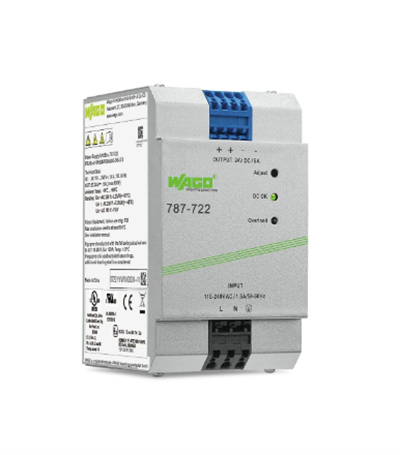 Wago 787-722 Giriş AC 90V 264V Çıkış DC 24V DC 5A Standart Epsitron Güç Kaynağı