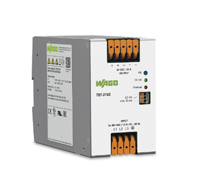 Wago 787-2742 787-2742 3 faz Giriş AC 325V 575V 24VDC/20A Standart Epsitron Güç Kaynağı