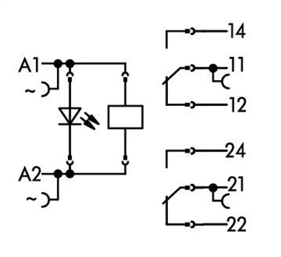 Wago 788-516 Ac 230V 2x8A Soketli Durum Göstergeli Röle Modülü