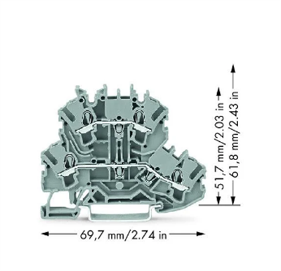 Wago 2002-2201 İki Katlı Köprülenebilir Klemens 