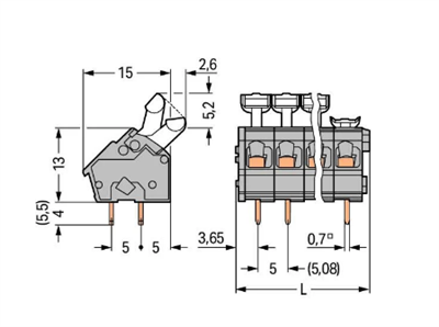 Wago 256-405 PCB klemensi