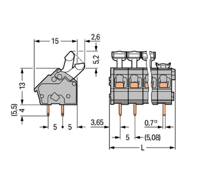 Wago 256-407 PCB klemensi