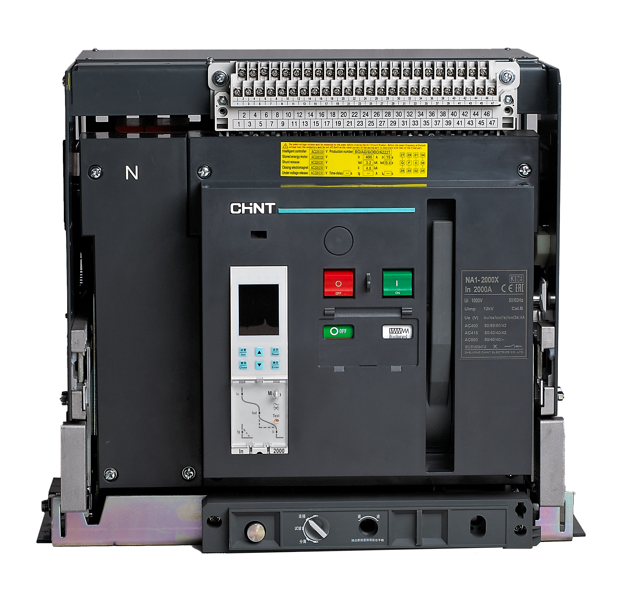 937334 3 KUTUP SABİT TİP NA1-2000XH 1250A 65KA AÇIK TİP ŞALTER