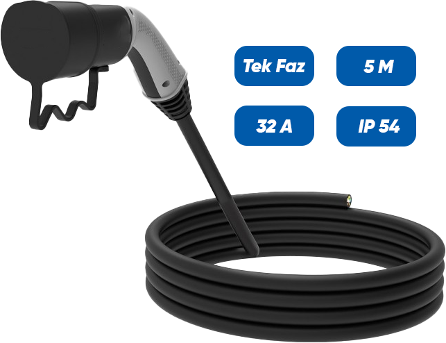 Kablolu Şarj Seti 5m Monofaze 32A