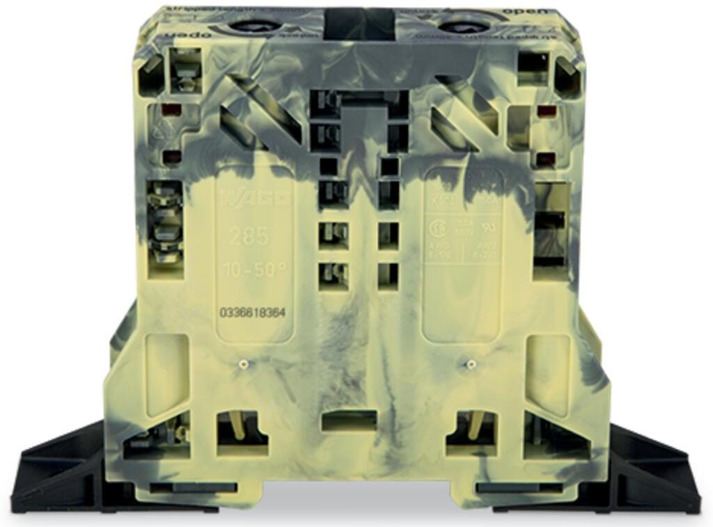 WAGO 285-147 2 İletkenli Geçiş Klemensi 50 Mm² Sabitleme Flanşlı Koyu Gri-Sarı