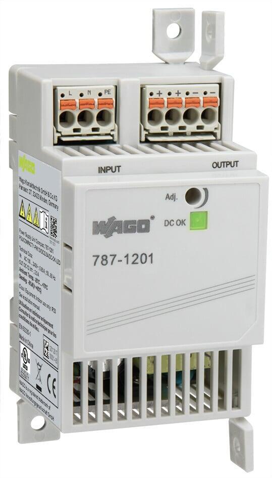 WAGO 787-1201 Anahtarlamalı Mod Güç Kaynağı Kompakt 1 Fazlı 12VDC Çıkış Gerilimi 2.5A Çıkış Akımı DC-OK LED