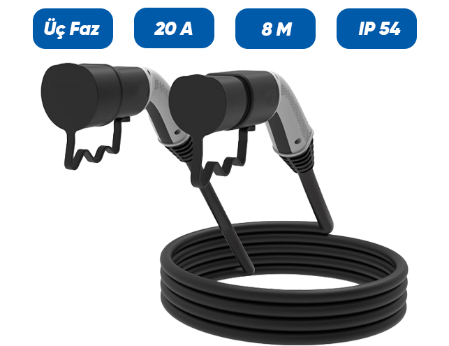 Kablolu Şarj Prizi 8m Trifaze 20A