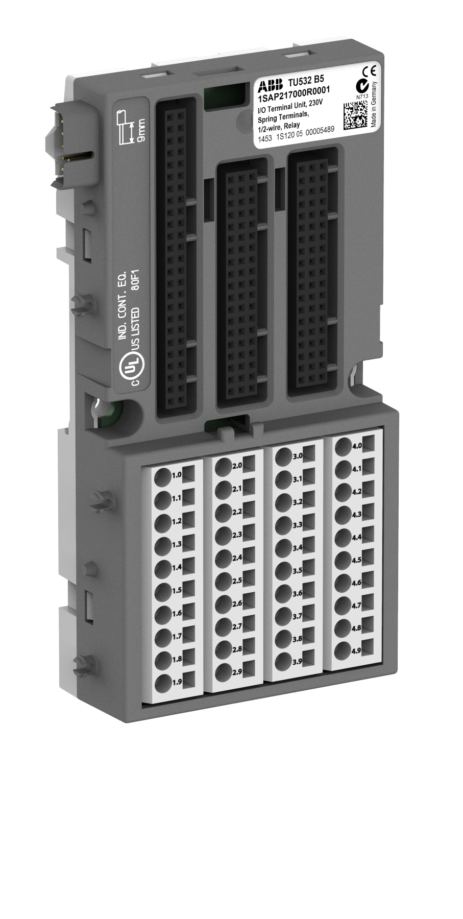 TU532  G/Ç TERMİNAL ÜNİTESİ 230 VAC VE RÖLE MODÜLLERİ İÇİN YAYLI TERMİNALLER