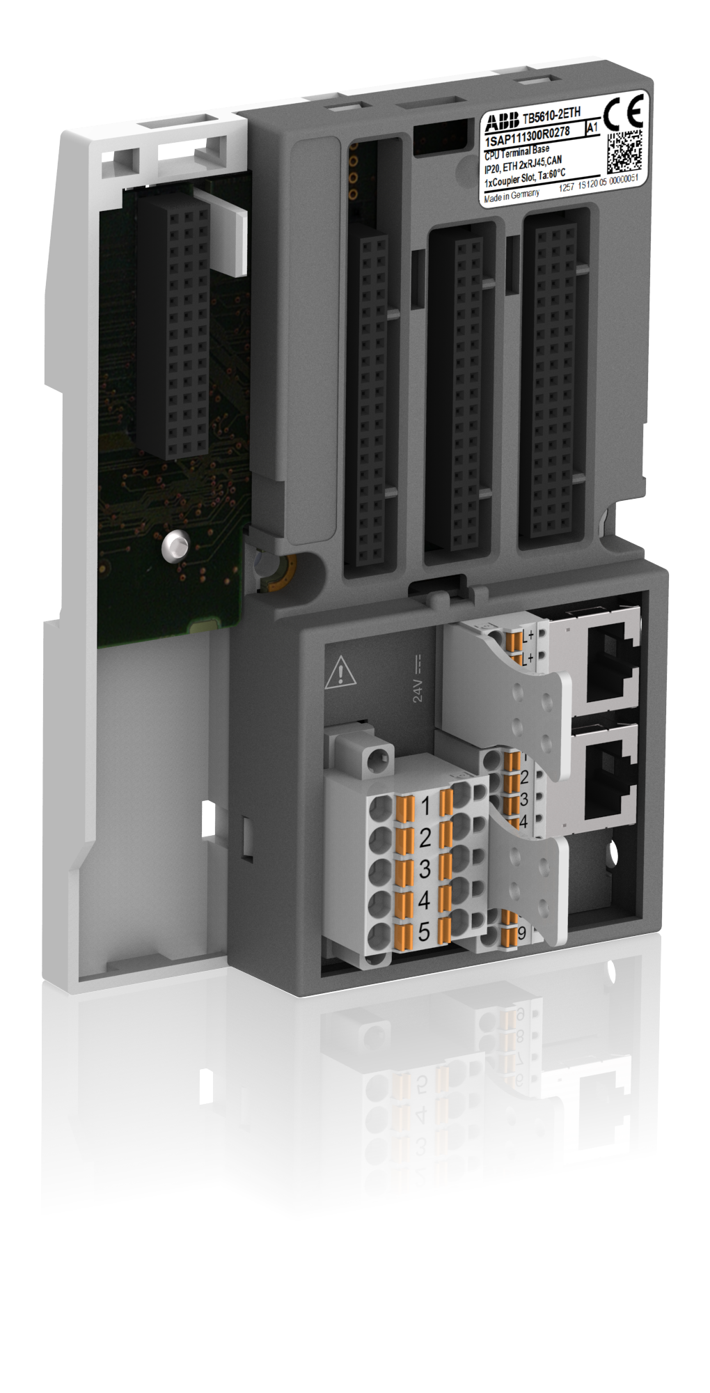 TB5610-2ETH  TERMİNAL TABANI AC500 V3 İÇİN İLETİŞİM MODÜLÜ İÇİN 1 YUVA - 2 ETHERNET ARAYÜZÜ - 1 SERİ ARAYÜZ - 1 CAN ARAYÜZÜ 