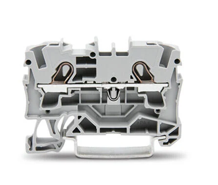 2 iletkenli geçiş klemensi; 4 mm²; Ex e II uygulamaları için uygun; yana ve ortaya etiketleme; DIN-ray 35 x 15 ve 35 x 7,5 için; Push-in CAGE CLAMP®; 4,00 mm²; gri