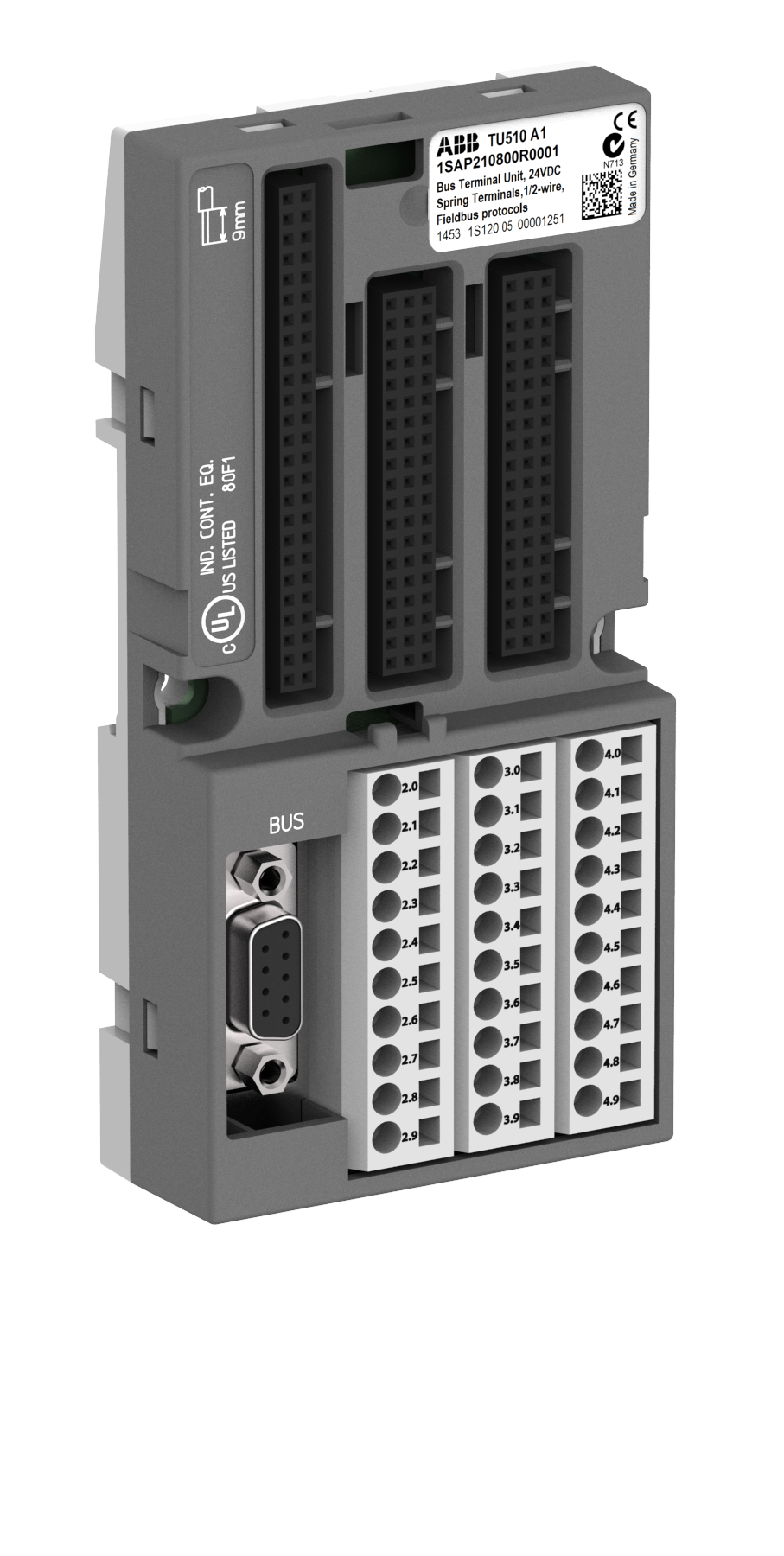 TU510  ARAYÜZ TERMİNAL ÜNİTESİ SERİ PROTOKOLLER İÇİN YAY TERMİNALLERİ D-SUB 9 KONEKTÖRÜ