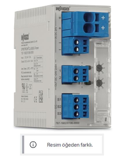 WAGO 787-1662/000-250  Elektronik Devre Kesici 2 Kanallı 48VDC Giriş Gerilimi Ayarlanabilir 2 - 10A Sinyal Kontağı