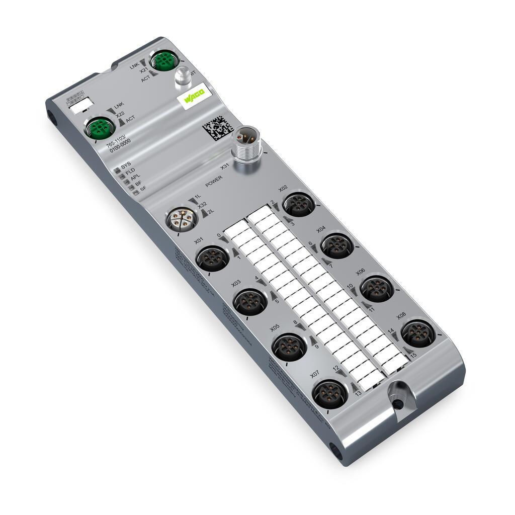 WAGO 765-1103/100-000   16 Kanallı Dijital Çıkış Profinet 24VDC / 2.0A 8xM12 Bağlantı WideLine