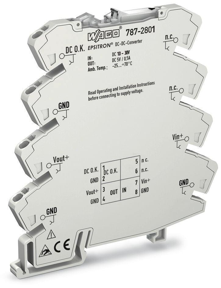 WAGO 787-2801 DC/DC Konvertör 24VDC Giriş Gerilimi 5VDC Çıkış Gerilimi 0.5A Çıkış Akımı DC OK Kontak