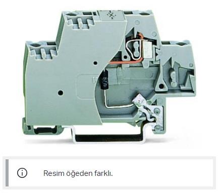 WAGO 280-502/281-594  Bileşen Klemensi İki Katlı Sonlandırma Plakalı ve DIN Raya Doğrudan Bağlantılı 1.5KE-C TVS Diyotlu 115 VAC DIN-ray 35x15 ve 35x7.5 İçin 2.5mm² CAGE CLAMP® 2.50mm² Gri