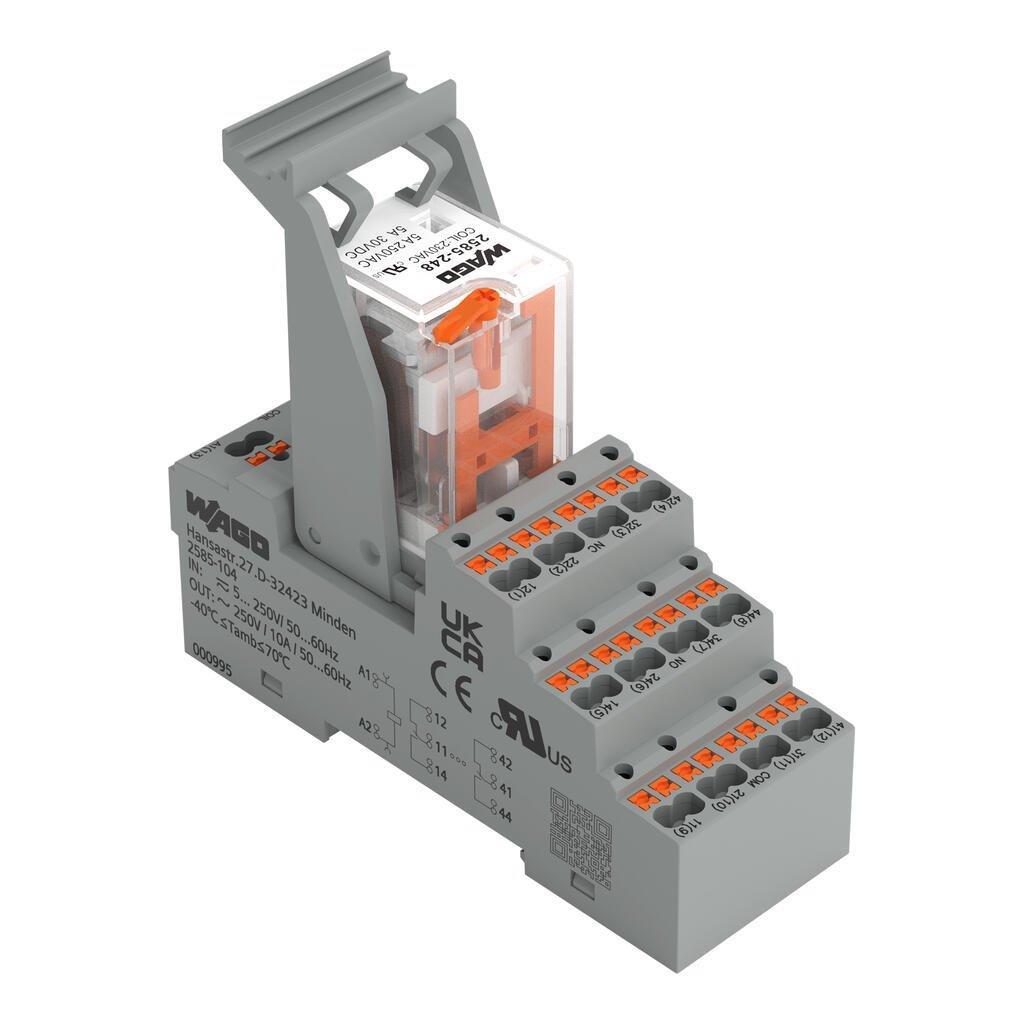 WAGO 2585-544 Röle Modülü; Nominal Giriş Gerilimi: 24VAC; 4 Değişken Kontak; Sınırlayıcı Sürekli Akım: 5A;