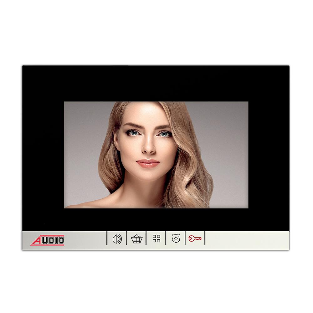 001189 7'' SLİM GÖRÜNTÜLÜ DİAFON BUS PLUS SİYAH (MEKANİK BUTONLU)