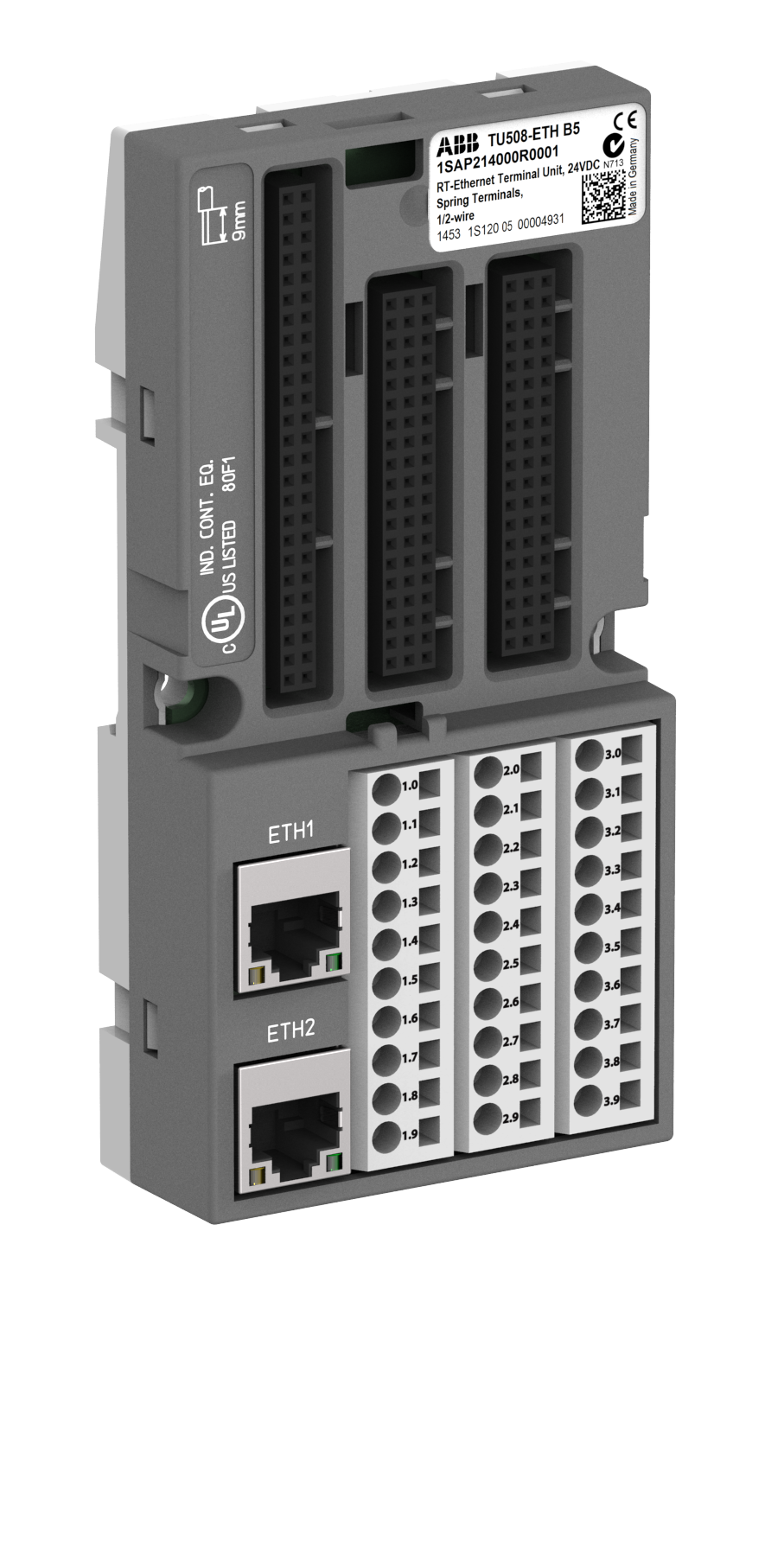 TU508-ETH  ARAYÜZ TERMİNAL ÜNİTESİ ETHERNET PROTOKOLLERİ İÇİN YAYLI TERMİNALLER