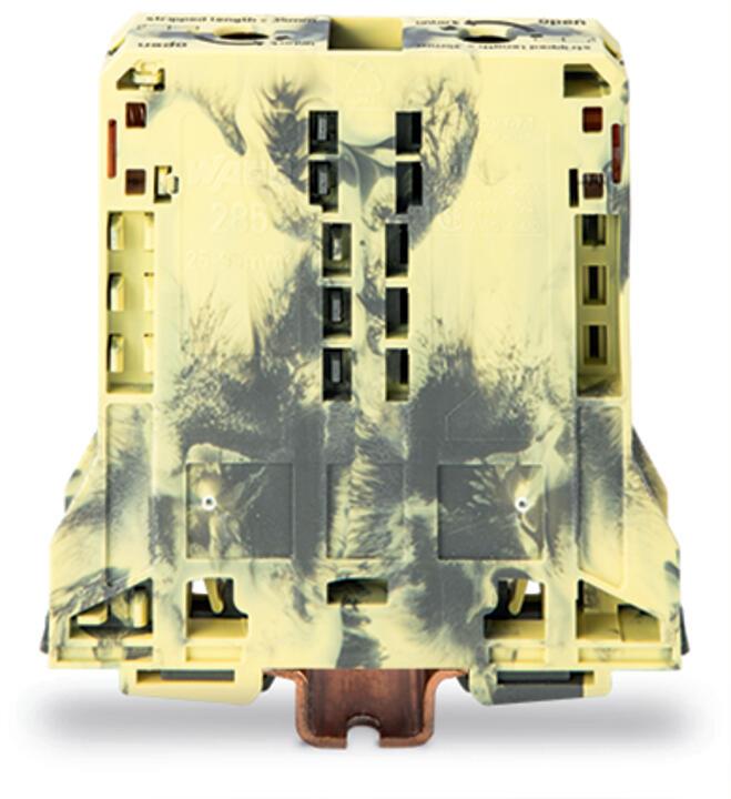 WAGO 285-191  2 İletkenli Geçiş Klemensi 95 Mm² Sadece Dın 35 X 15 Ray İçin Koyu Gri-Sarı