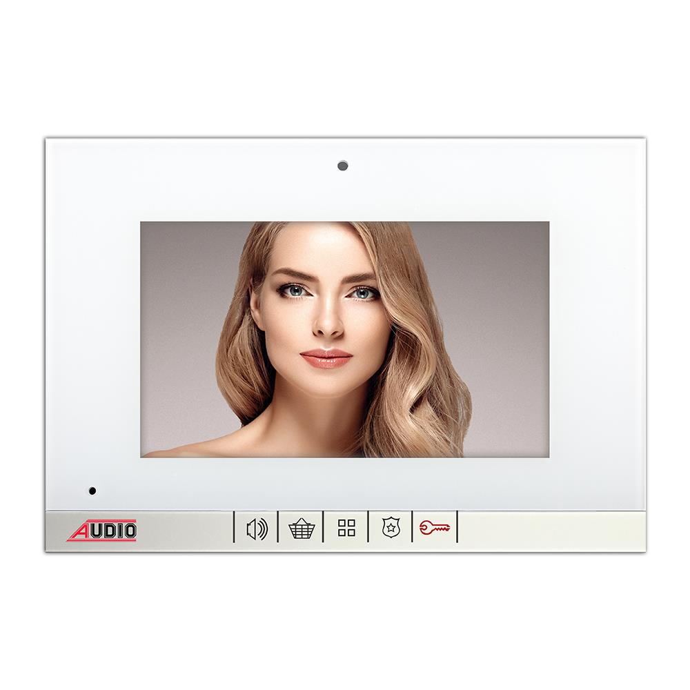 001188 7'' SLİM GÖRÜNTÜLÜ DİAFON BUS PLUS BEYAZ (MEKANİK BUTONLU)