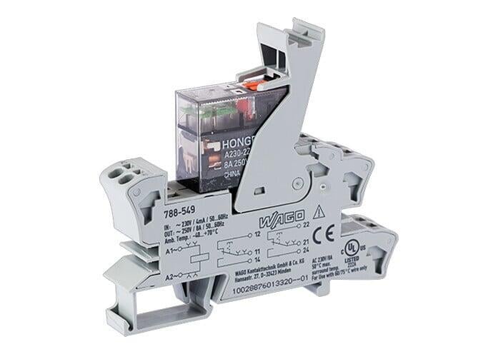 WAGO 788-549   Röle Modülü Nominal Giriş Gerilimi 230VAC 2 Değişken Kontak Sınırlayıcı Sürekli Akım 8A Manuel Çalıştırmalı Kırmızı Durum Göstergesi Modül Genişliği 15mm