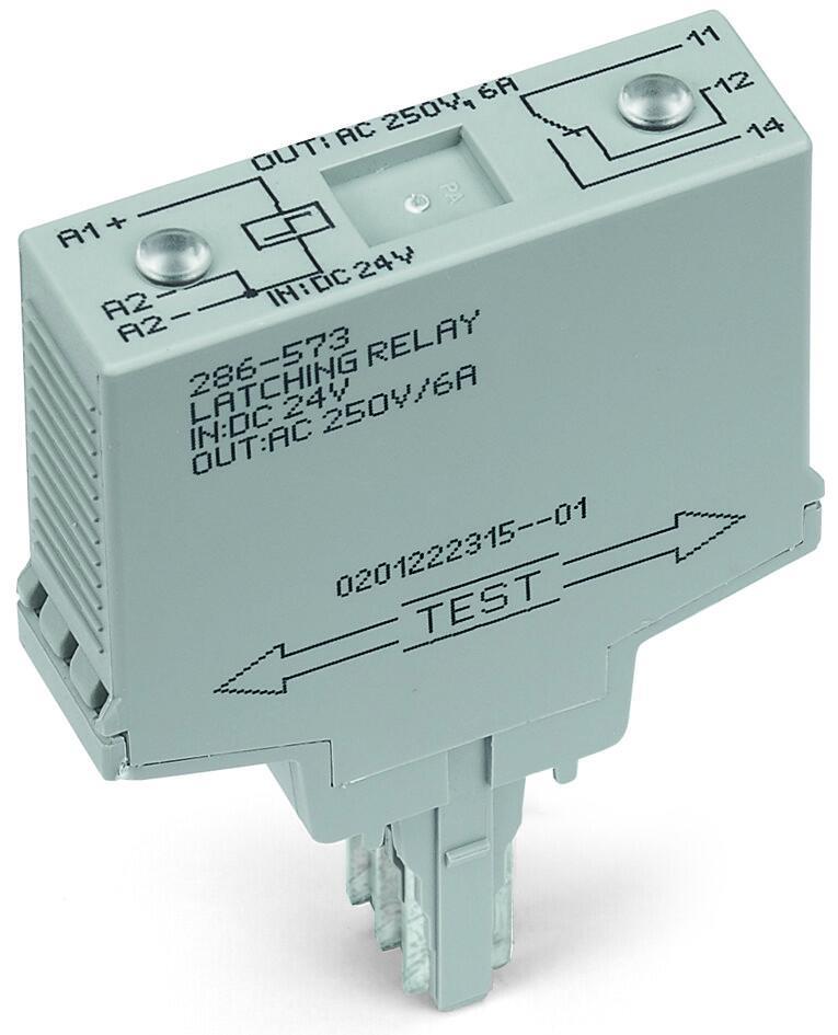 WAGO 286-573   Kilitleme Rölesi Modülü Nominal Giriş Gerilimi 24VDC 1 Değişken Kontak Sınırlayıcı Sürekli Akım 6A Kırmızı Durum Göstergesi Modül Genişliği 15mm