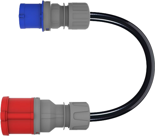 Cee Norm Adaptör 3x2,5 Ttr 3/16A Fiş - 5/16A Priz (30cm Kablolu)