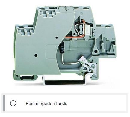 WAGO 280-502/281-589  Bileşen Klemensi İki Katlı Sonlandırma Plakalı ve DIN Raya Doğrudan Bağlantılı 1.5KE33C TVS Diyotlu 24VDC DIN-ray 35x15 ve 35x7.5 İçin 2.5mm² CAGE CLAMP® 2.50mm² Gri