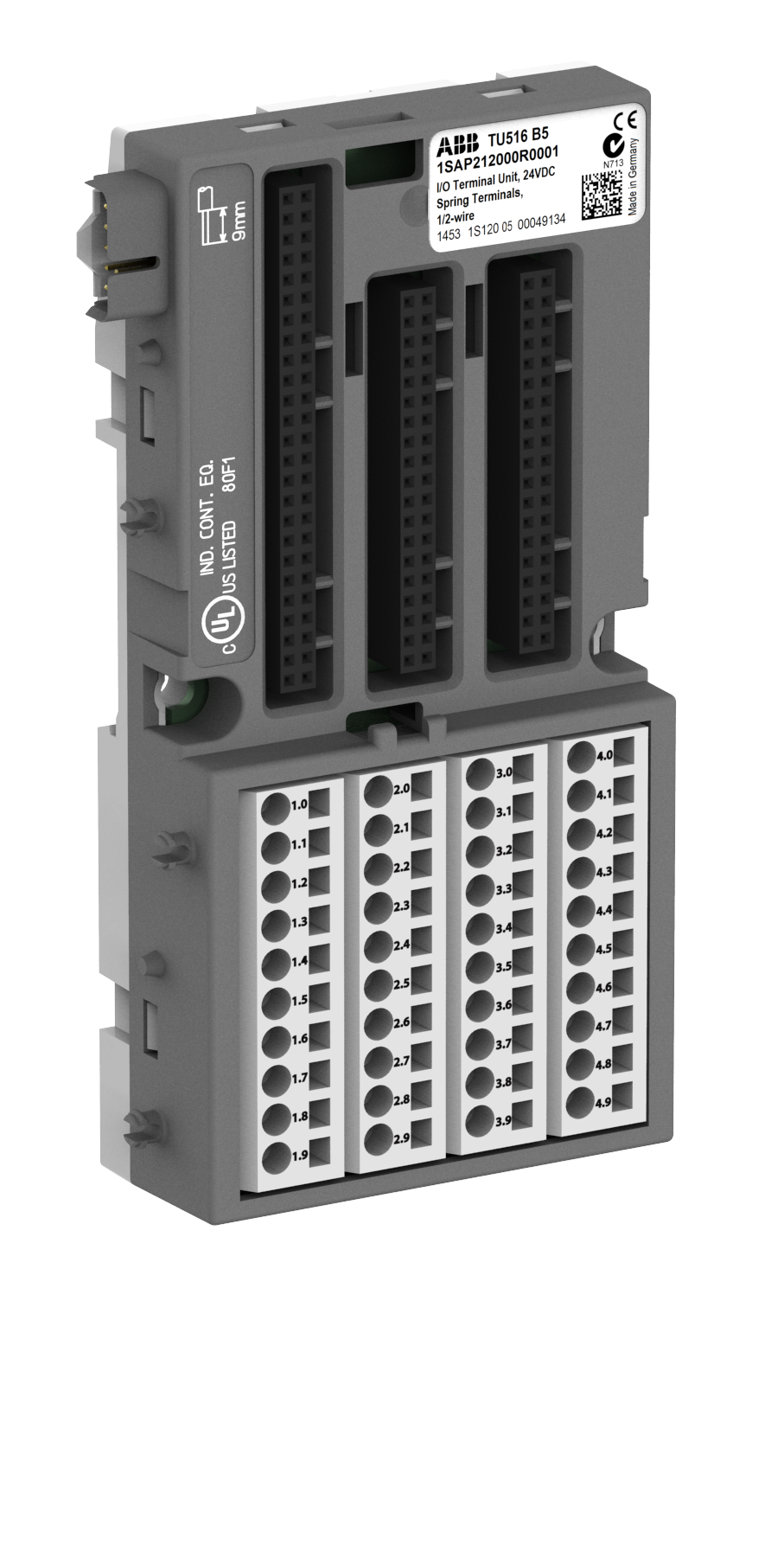 TU516  G/Ç TERMİNAL ÜNİTESİ ANALOG VE 24 VDC DİJİTAL MODÜLLER İÇİN YAYLI TERMİNALLER