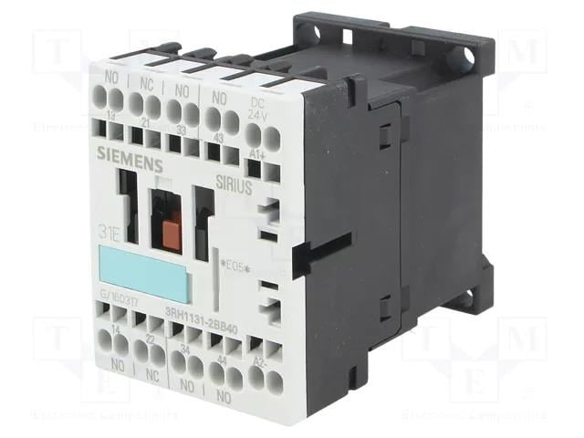 3RH1131-2BB40 3NA+1NK 6A Yardımcı Kontaktör, Cage Clamp 24VDC