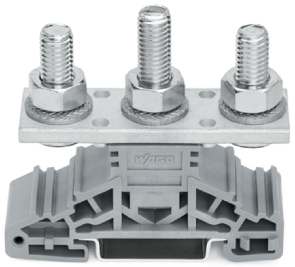 WAGO 885-308  Pabuç Bağlantılı Klemens Dın-Ray 35x15 Ve 35x7.5 İçin 3 Saplama M8 50mm² Gri