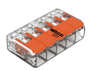COMPACT Birleştirme Konnektörü; tüm iletken tipleri için; maks. 4 mm²; 5 iletkenli; kollarla; saydam gövde; Ortam sıcaklığı: maks. 85 °C (T85); 4,00 mm²; şeffaf